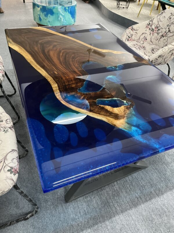 Luxury Resin Dining Table | Epoxy Wood River Table for Modern Interiors |resin dining table Udaipur - Image 8