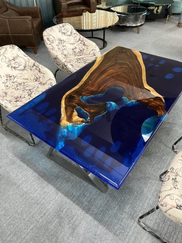 Luxury Resin Dining Table | Epoxy Wood River Table for Modern Interiors |resin dining table Udaipur - Image 9
