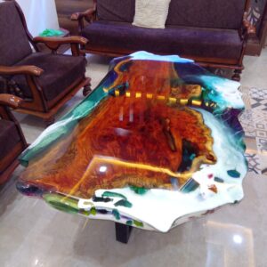 Buy Custom Epoxy Resin Ocean Wood Center Table