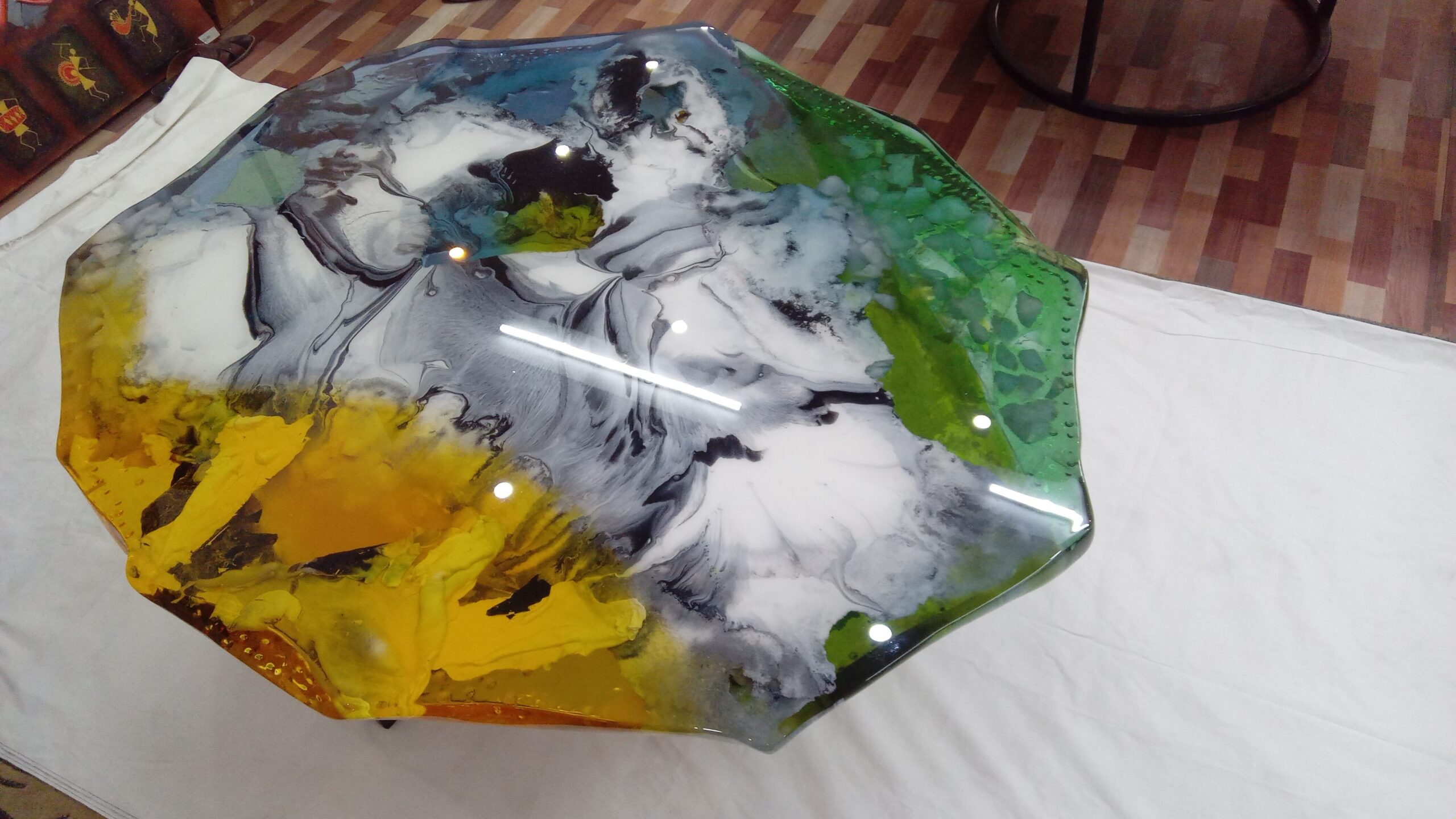 Epoxy Resin Crystal Center Table | Handmade Gemstone Art Furniture for Modern Interiors - Image 5