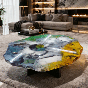 epoxy resin crystal center table India