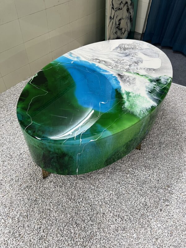 Ocean-Inspired Resin Center Table | Luxury Epoxy Furniture India
