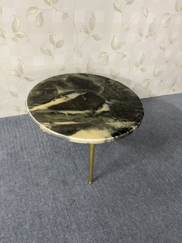 Luxury Round Marble Resin Side Table | Epoxy Furniture India