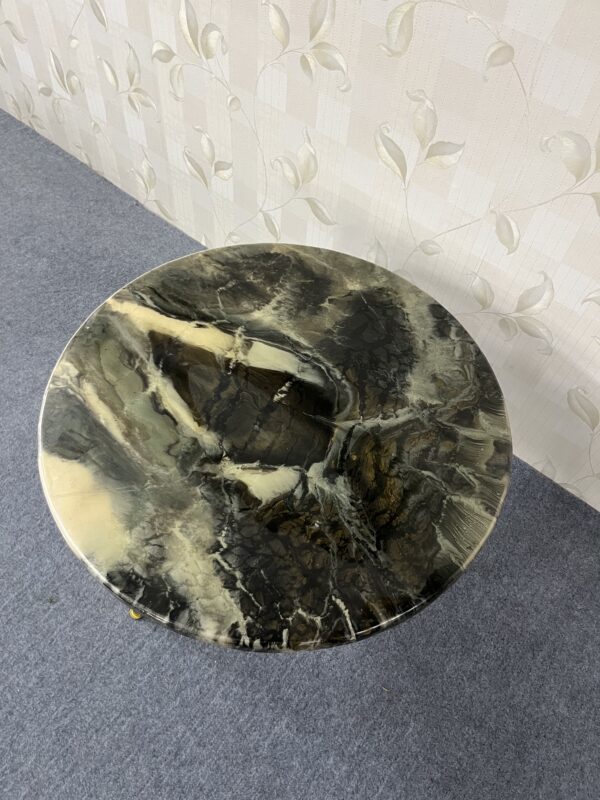 Luxury Round Marble Resin Side Table | Epoxy Furniture India