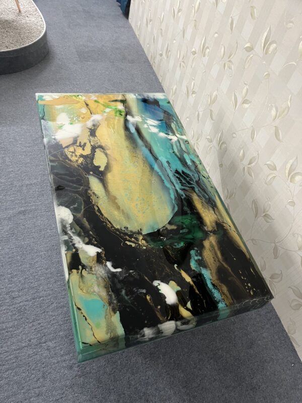 ABSTRACT EPOXY RESIN CENTER TABLE