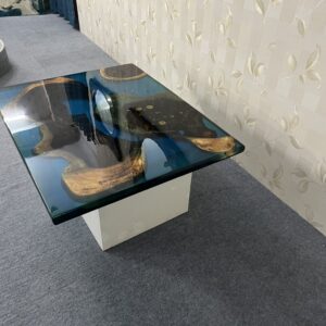 Natural Wood Ocean resin coffee table