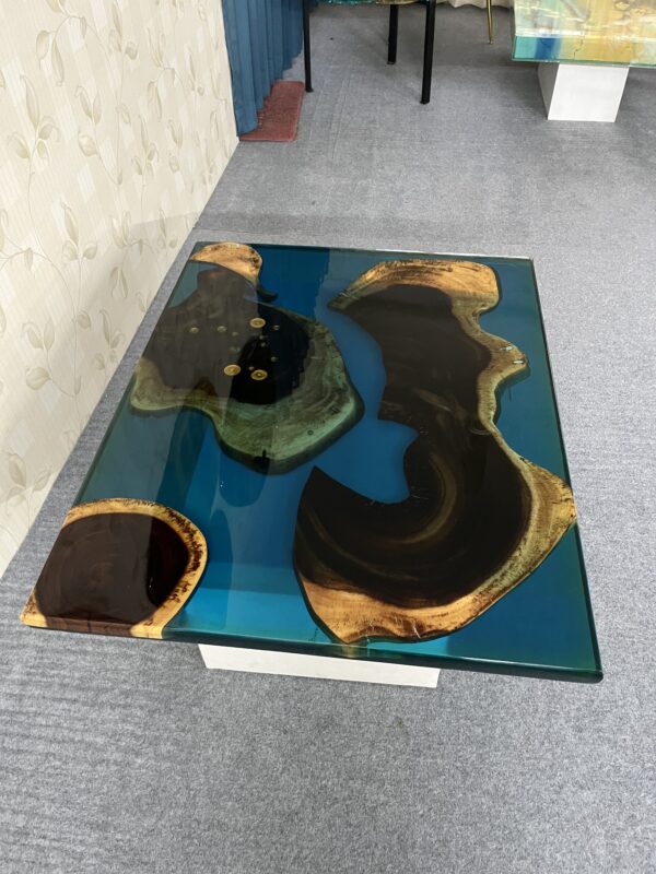Buy Natural Wood Ocean resin coffee table| Handcrafted Luxury coffee Table - Image 3