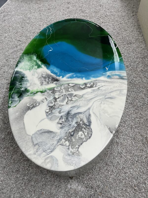 Ocean Inspired Resin Center Table
