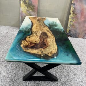 Live Edge Wooden Resin Dining Table