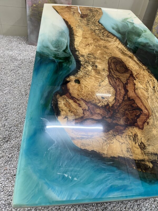 Buy Live Edge Wooden Resin Dining Table Online in India - Image 6