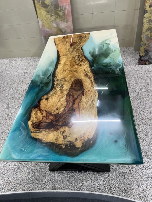 Buy Live Edge Wooden Resin Dining Table Online in India - Image 4