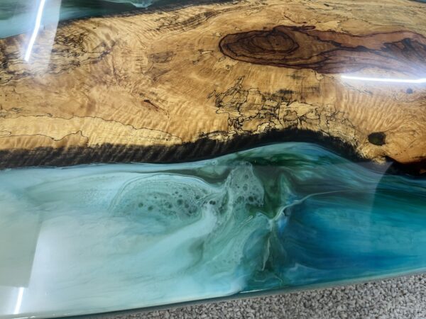 Buy Live Edge Wooden Resin Dining Table Online in India - Image 7