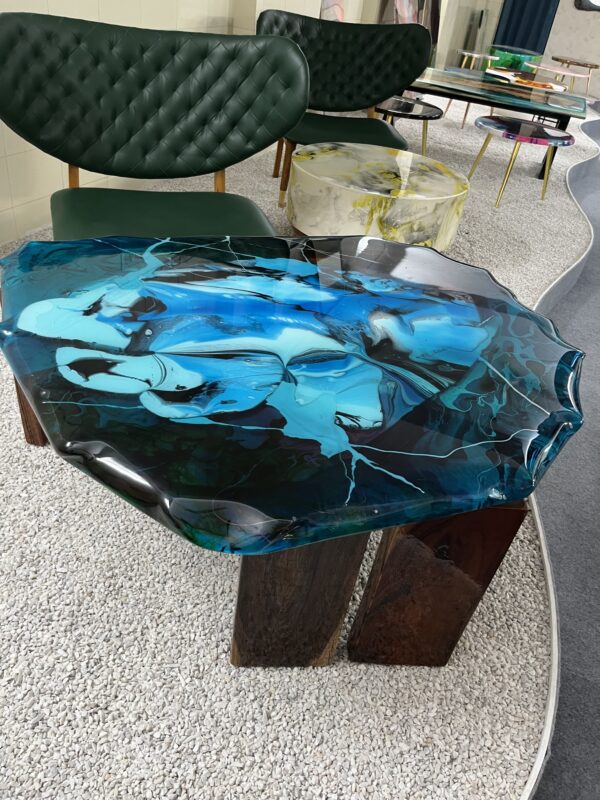 Ocean Resin Coffee Table | Live Edge Resin Table - Image 3