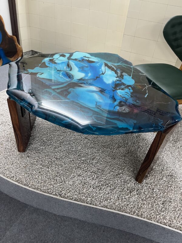 Ocean Resin Coffee Table | Live Edge Resin Table - Image 4