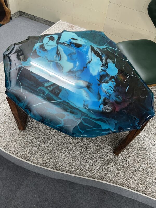 Ocean Resin Coffee Table | Live Edge Resin Table - Image 5