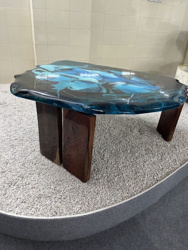Ocean Resin Coffee Table | Live Edge Resin Table - Image 6