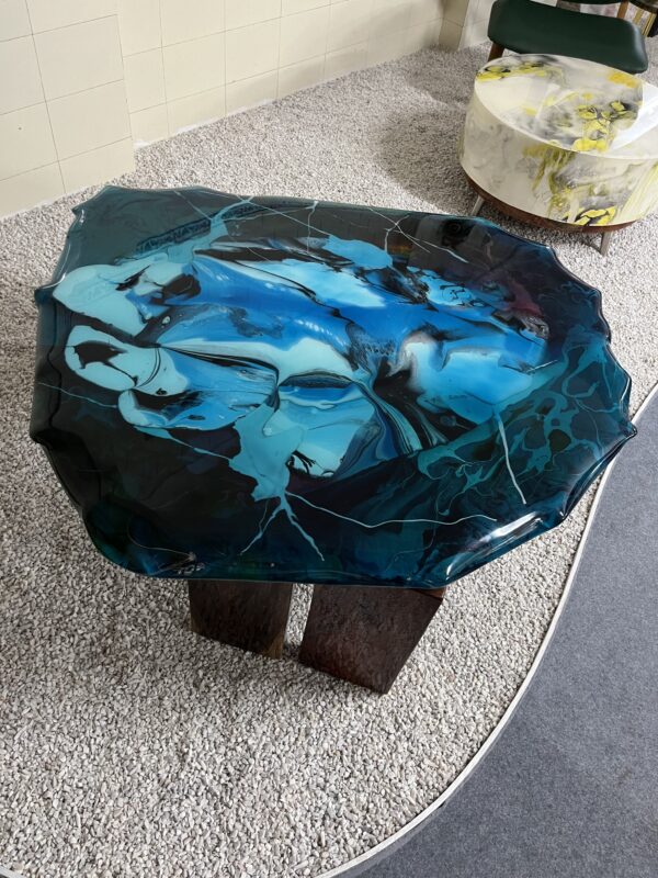 Ocean Resin Coffee Table | Live Edge Resin Table - Image 8