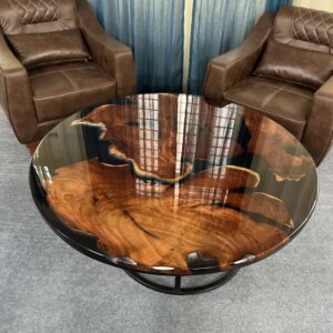 ROUND EPOXY RESIN CENTER TABLE