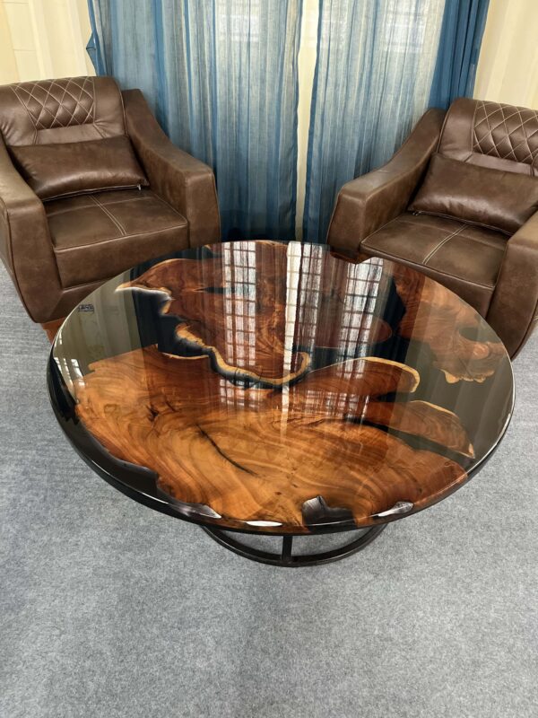 ROUND EPOXY RESIN CENTER TABLE