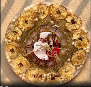 resin vermala preservation garland clock