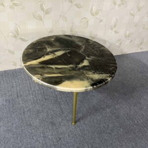 black marble epoxy resin side table