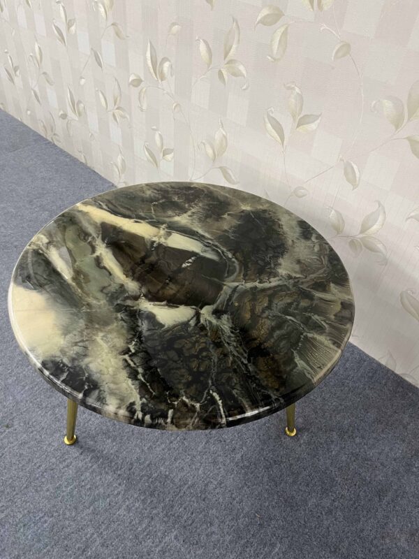 Black Marble Resin Table | Epoxy Resin River & Side Table India - Image 3