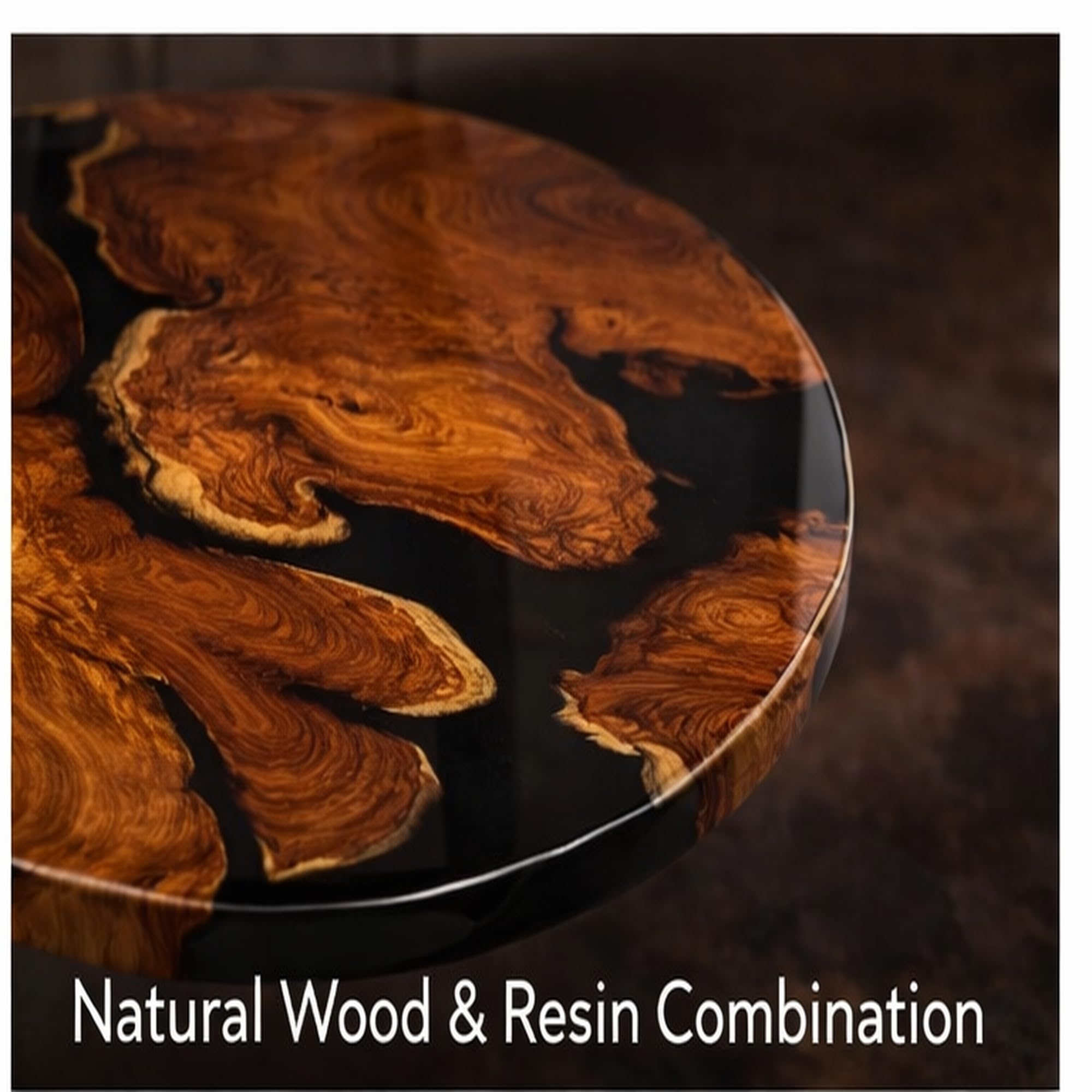 live edge epoxy resin wooden center table