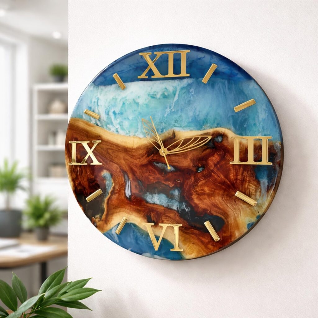 epoxy resin wall art clock
