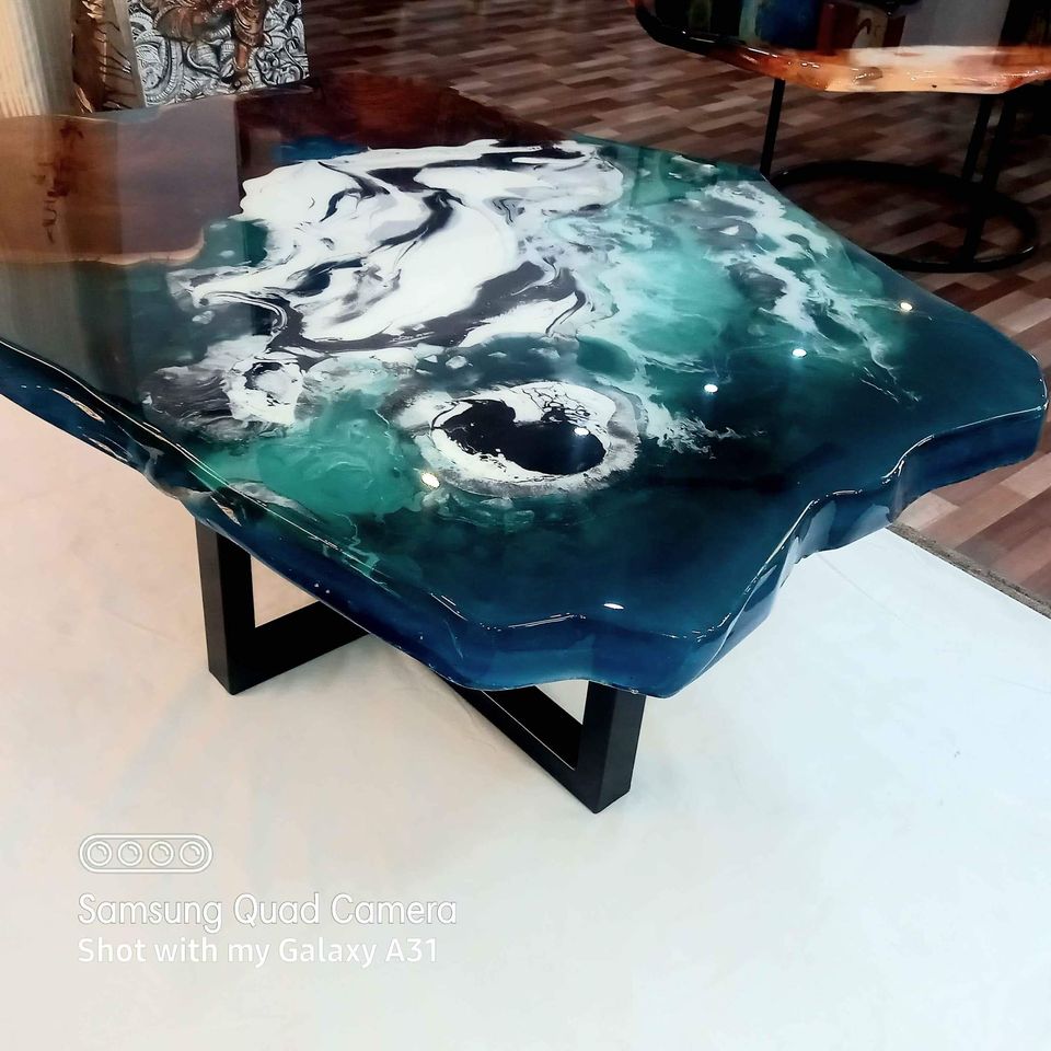 resin irregular coffee table