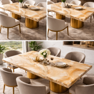 Elegant epoxy resin dining table