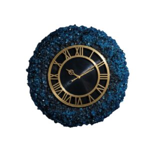 Handmade Resin Wall Clock with Gold Roman N