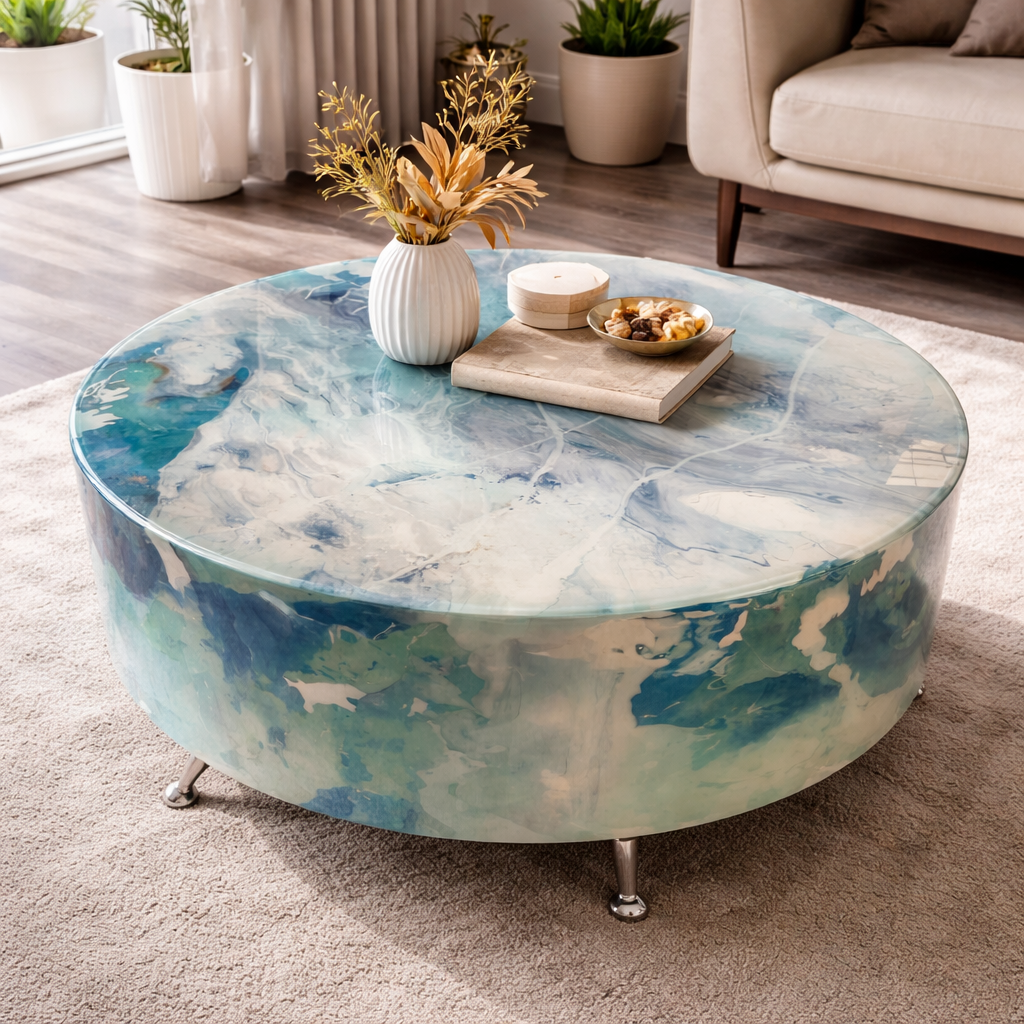 Ocean-inspired elegance in modern living room