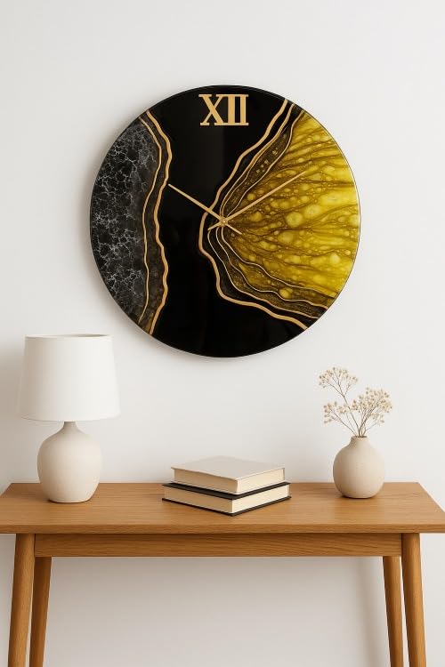 Premium 22-inch handmade resin wall clock for living room decor w
