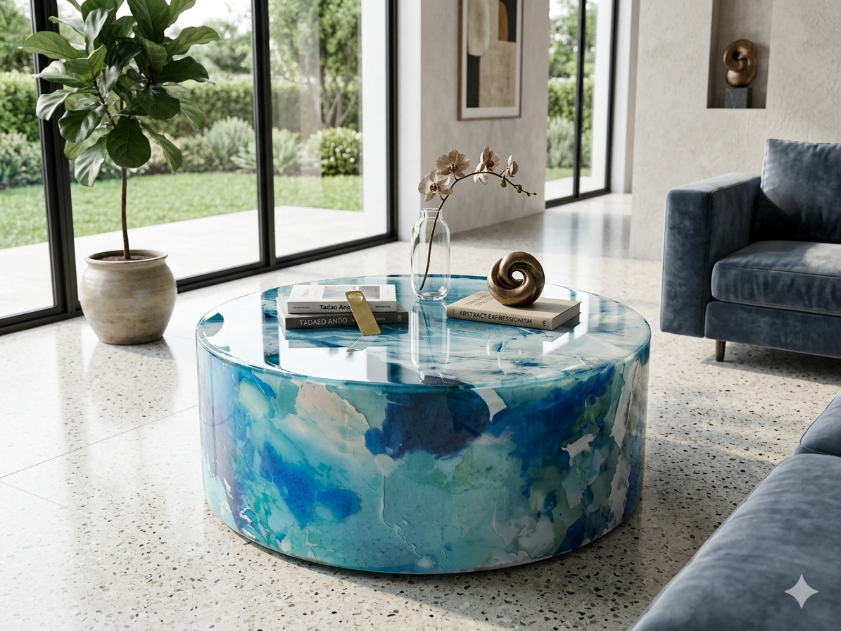ROUND RESIN CENTER TABLE
