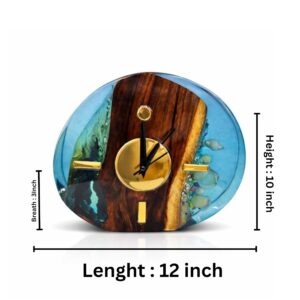 epoxy resin wall ,table clock with wood