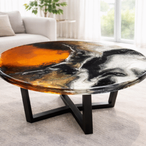 round luxury epoxy resin coffee table